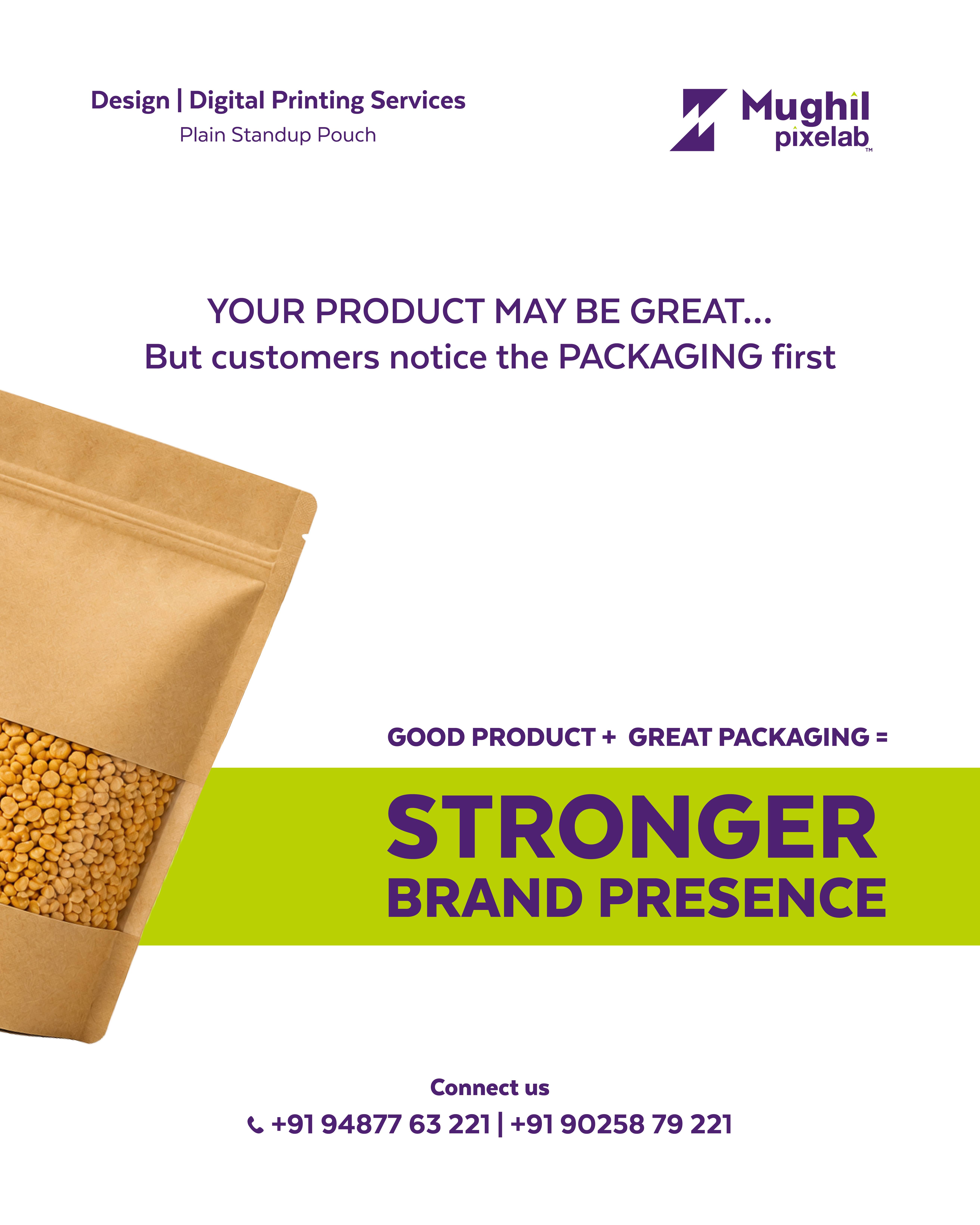 Plain Standup Pouches & Ready-Made Standup pouch manufacturer in Sivakasi | Mughil Pixelab Image 2