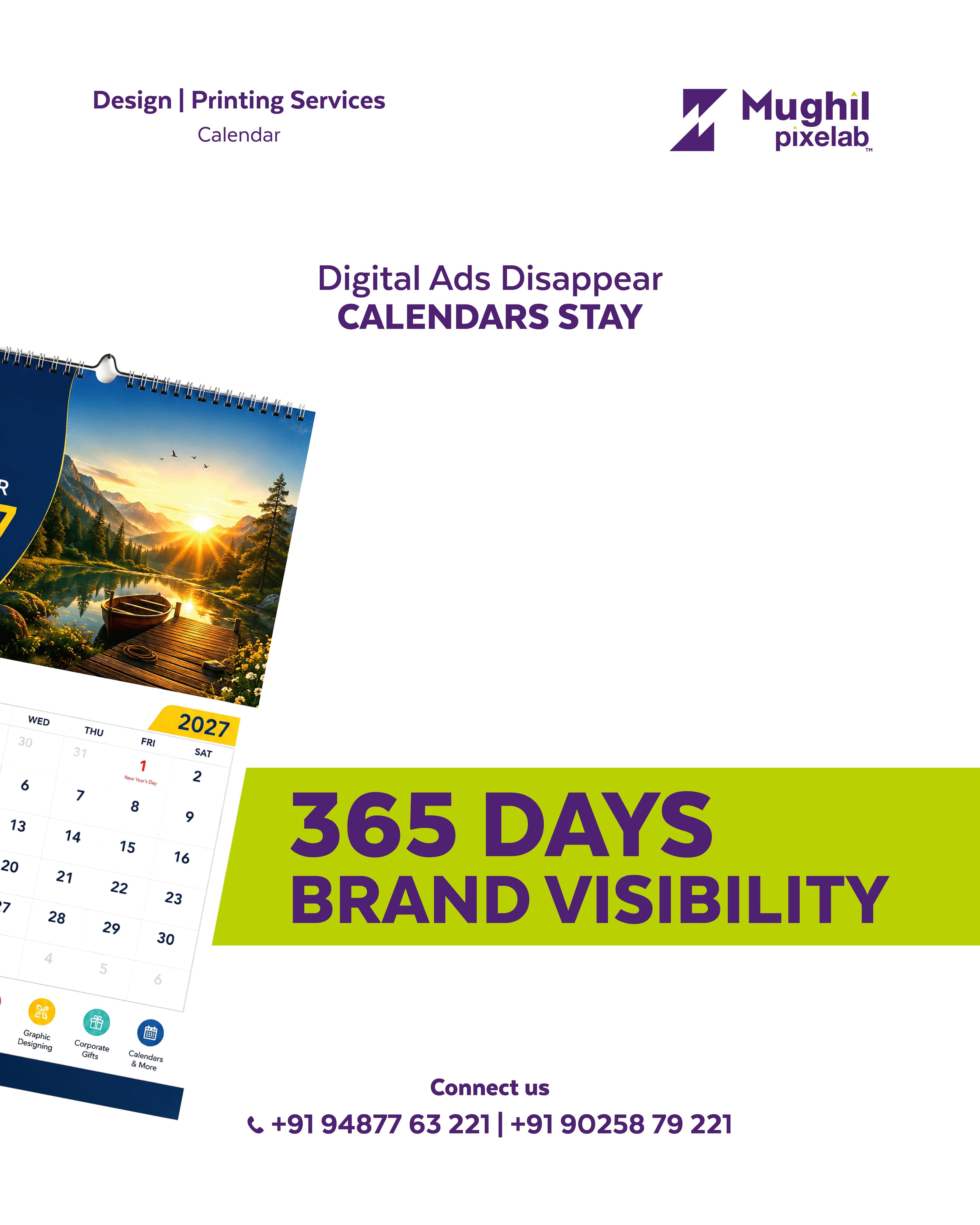Premium Custom 2027 Calendar Manufacturer in Sivakasi | Mughil Pixelab Image 2