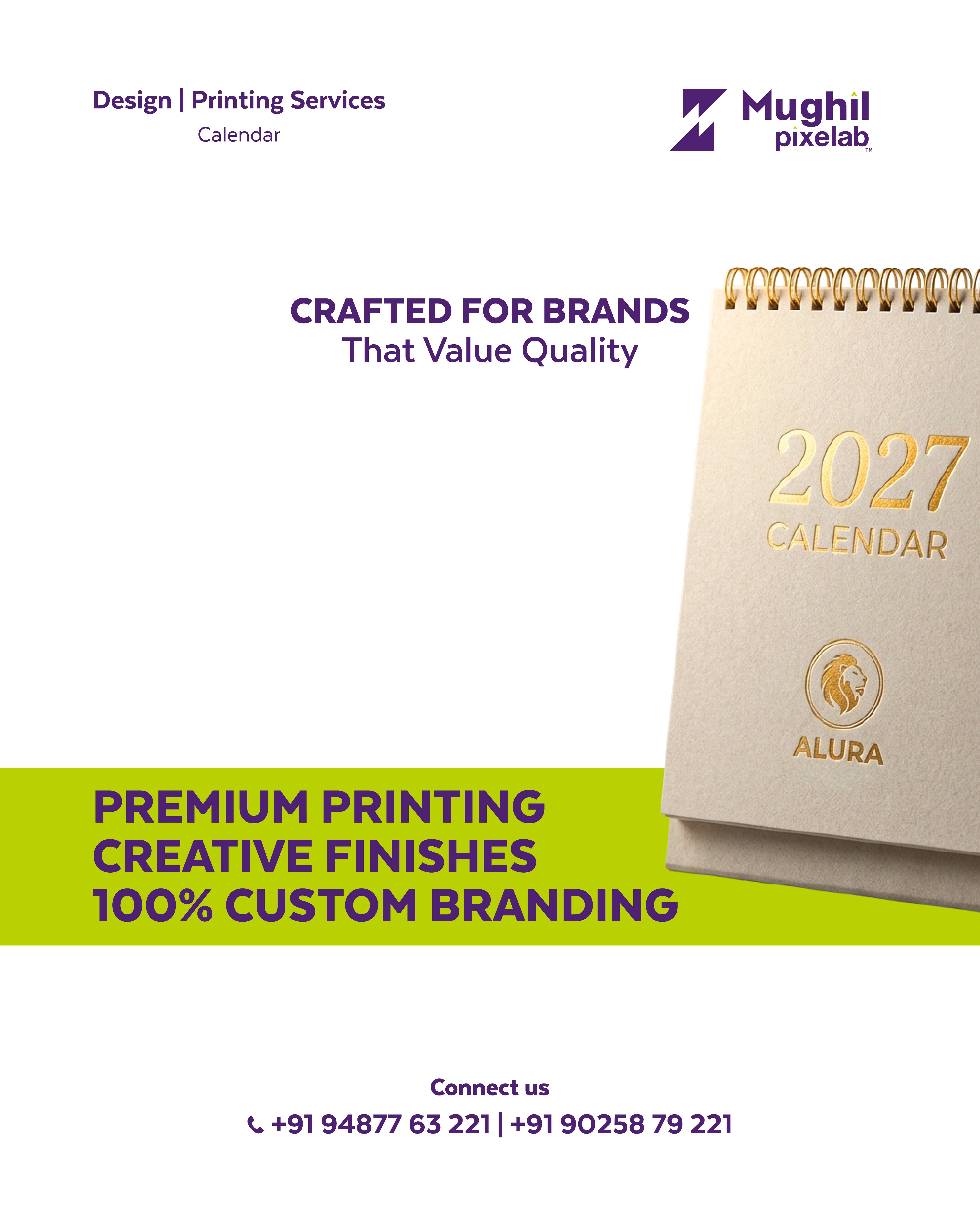 Premium Custom 2027 Calendar Manufacturer in Sivakasi | Mughil Pixelab Image 3