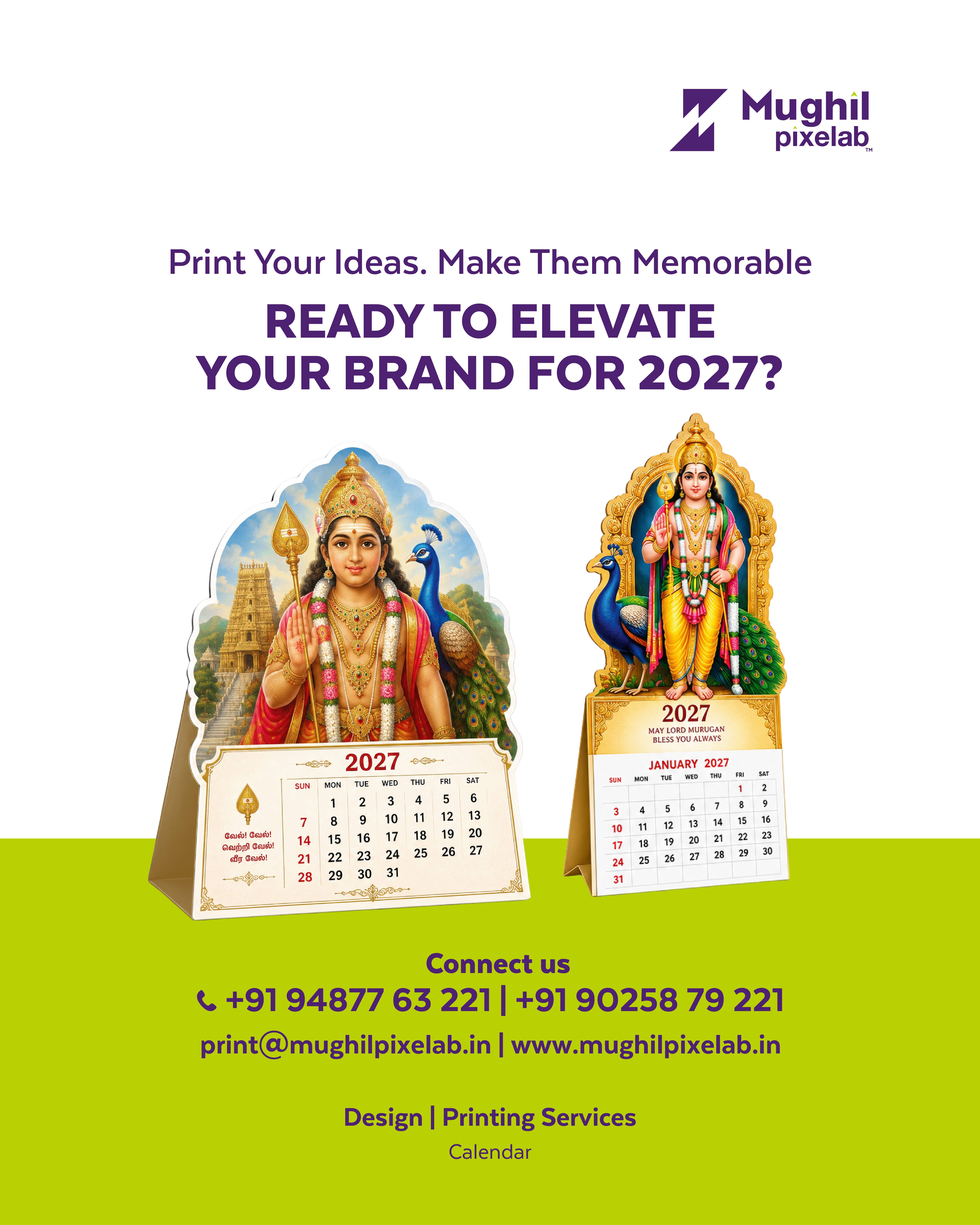 Premium Custom 2027 Calendar Manufacturer in Sivakasi | Mughil Pixelab Image 4
